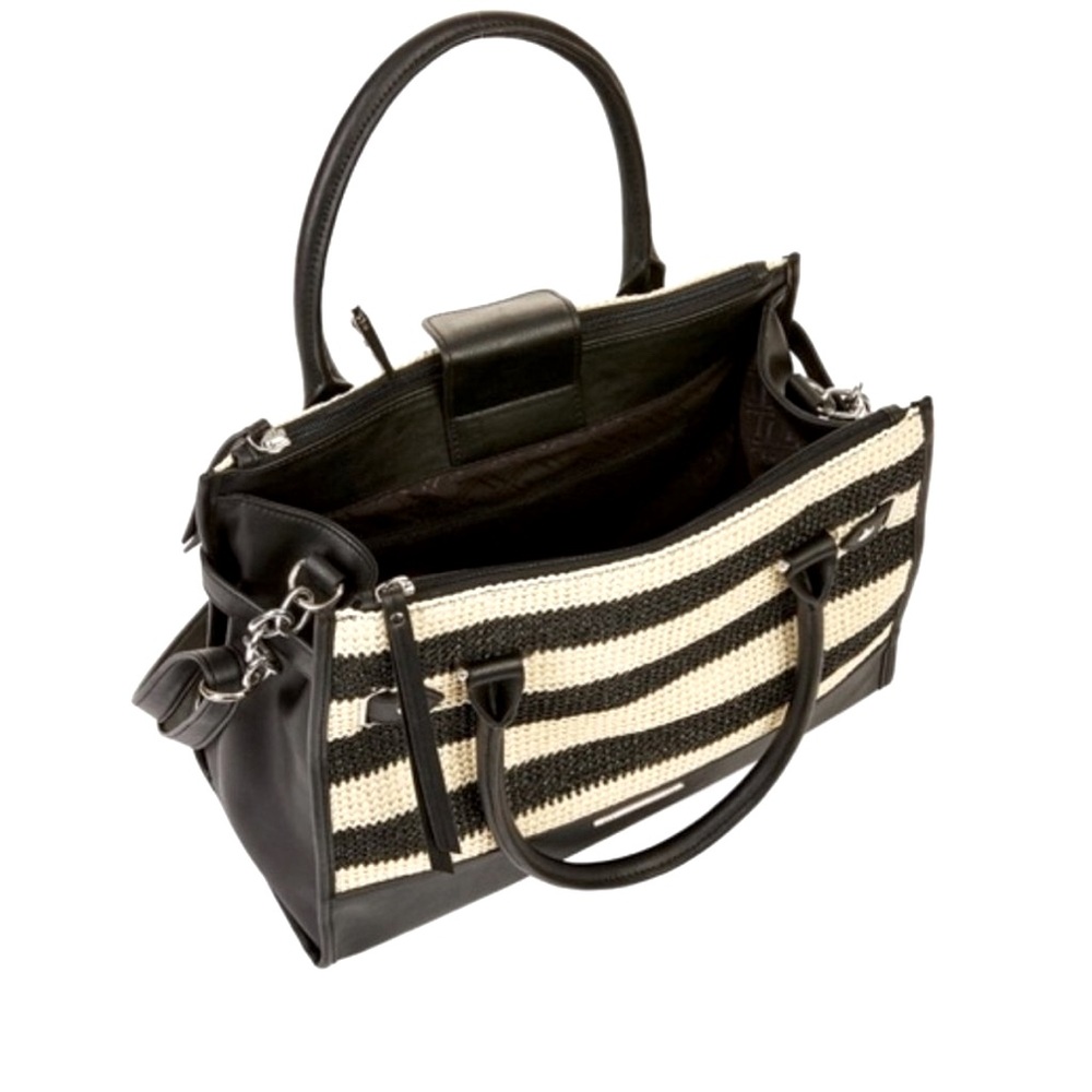 NWT BLACK & WHITE RAFIA BAG INSPIRED BY $700 MARC JACOBS LOOK FOR LESS